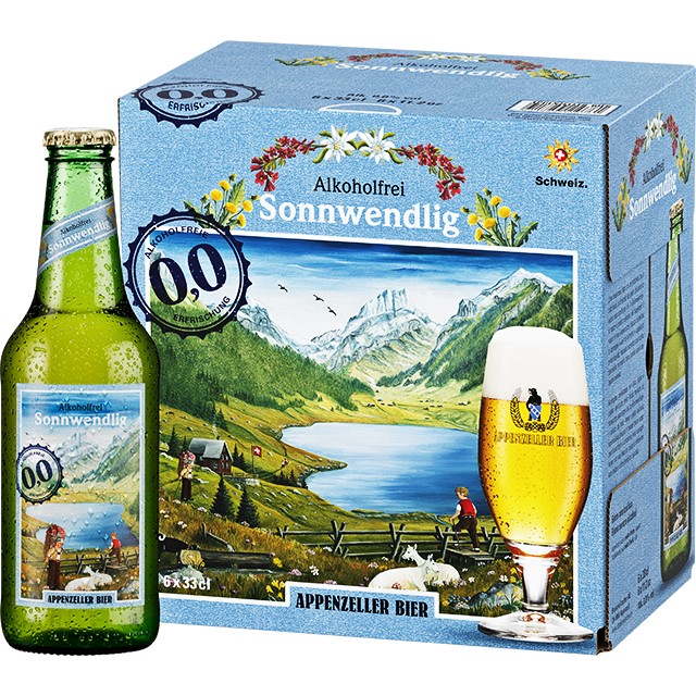 Appenzeller Sonnwendlig Alkoholfrei 33cl K4x6 EW Glas